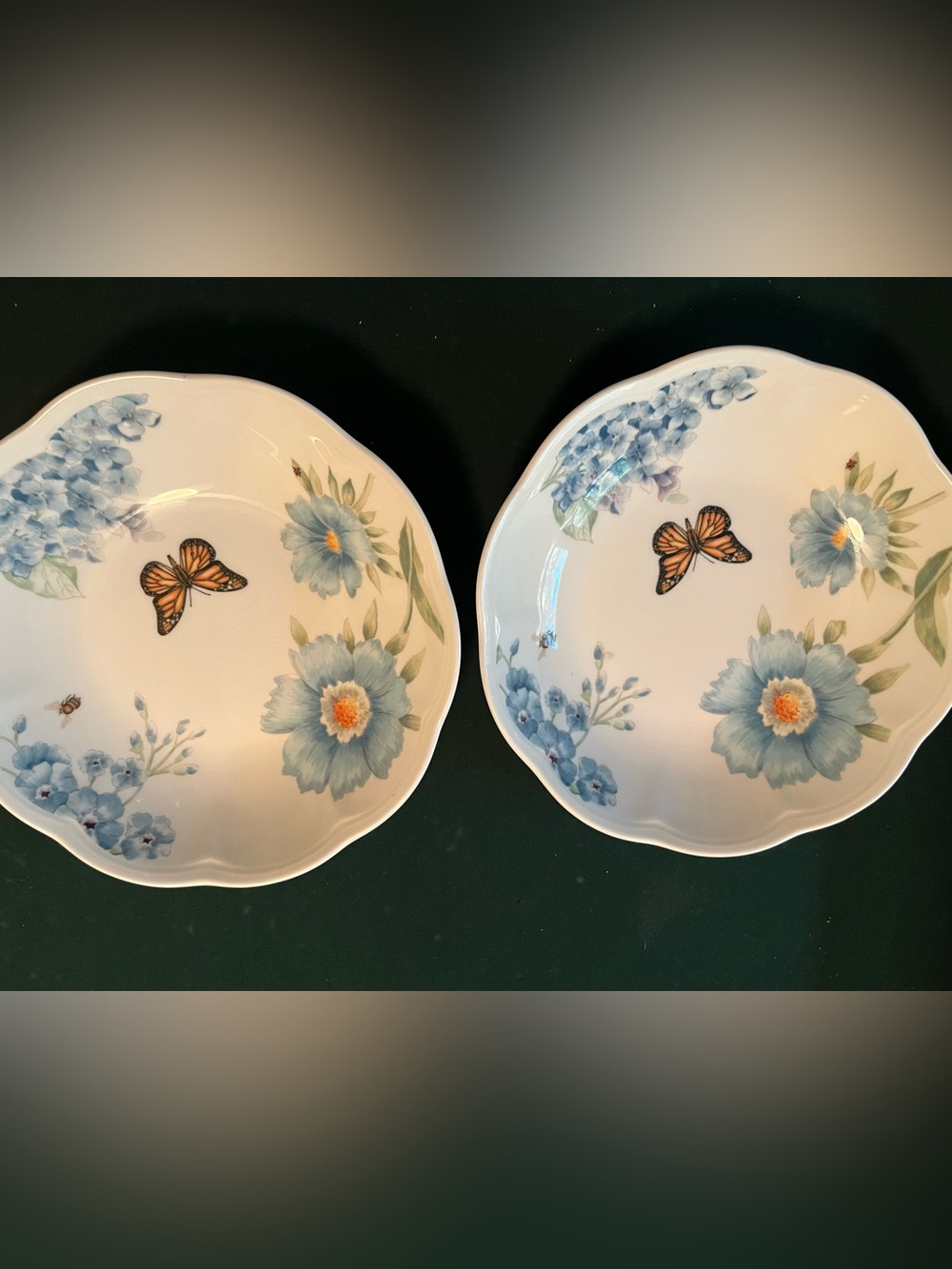 Butterfly Meadow Blue Assorted Dessert Plates(pair)